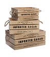 ATMOSPHERA - Lot de 3 Caisses de rangement Cagettes en Bois naturel et Corde - vignette