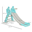 HOMCOM - Toboggan enfant avec panier de basket-ball usage intérieur et extérieur dim. 140 x 87 x 75 cm bleu et gris - vignette