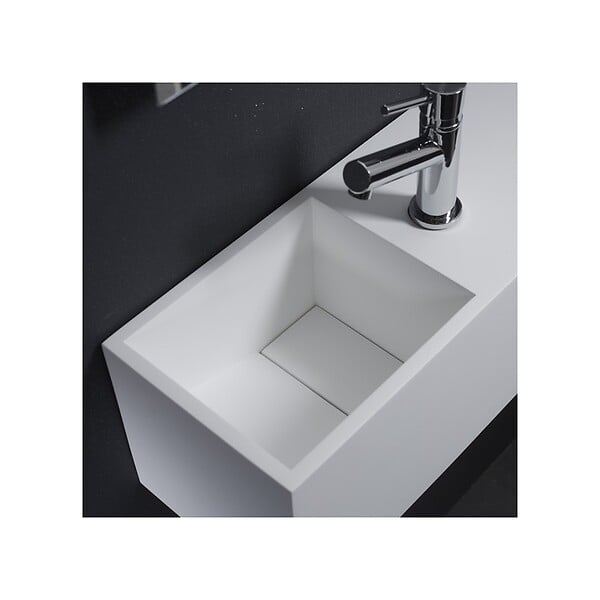 PLANETE BAIN - Lave-mains en solid surface Arezzo 54x20 cm avec espace de rangement - large