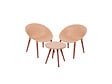 JARDIDECO - Salon de jardin en plastique Marbella rose - Jardideco - vignette