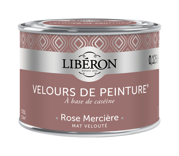 LIBERON - Peinture Velours de Peinture caséine Rose mercière 125ml - large