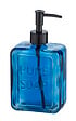 WENKO - Distributeur de savon en verre - Pure Soap - Bleu - 550 ml - vignette