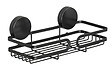 WENKO - Étagère murale adhésive - Acier noir - Static-Loc - 26cm - vignette