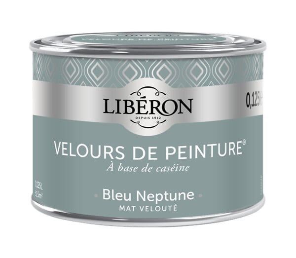LIBERON - Peinture murale caséine - Velours de peinture - Bleu Neptune - Testeur 125ml - large