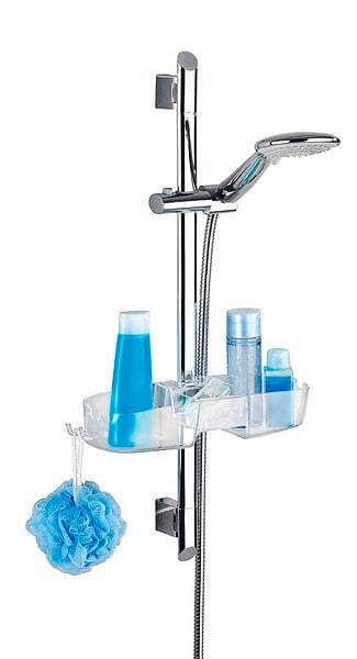 WENKO - Étagère douche - Valet barre douche Premium - Transparent - large