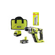 RYOBI - Pack Marteau perforateur RYOBI 18V One+ - 1 batterie LithiumPlus 2.5Ah - Kit 3 forets RYOBI plus 2 burins SDS+ - RAKSP05 - vignette
