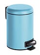 WENKO - Poubelle à pédale - Acier - Leman Bleu mat 3L - vignette