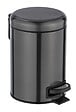 WENKO - Poubelle pédale Leman inox métal noir 3L - vignette