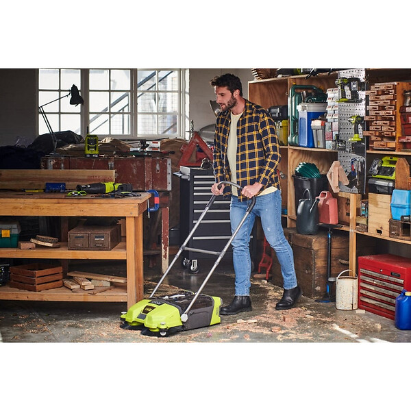 RYOBI - Pack RYOBI Balayeuse motorisée 18V One+ R18SW3-0G - 1 Batterie 2.5Ah - 1 Chargeur rapide RC18120-125 - large
