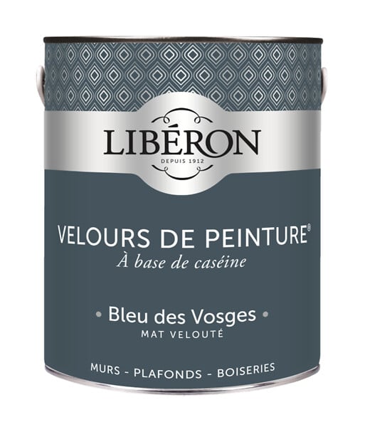 LIBERON - Peinture murale Velours de Peinture - Bleu des Vosges - Mat - 2,5L - large