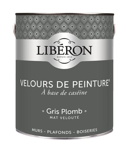 LIBERON - Peinture murale caséine Velours de peinture Gris plomb 2,5L - large