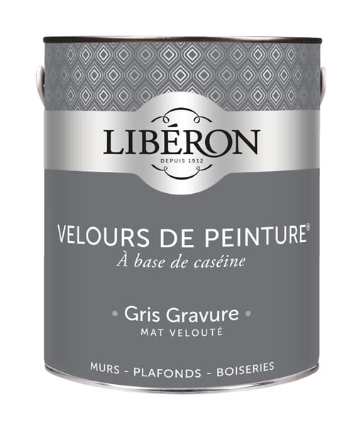 LIBERON - Peinture caséine Velours de Peinture - Gris gravure - 2,5L - large