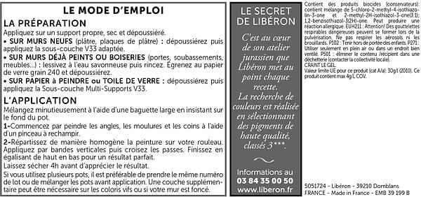 LIBERON - Peinture murale Velours de Peinture Blanc Porcelaine 0,5L - large