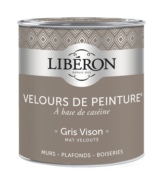 LIBERON - Peinture murale Velours de peinture Gris Vison 0,5L - large