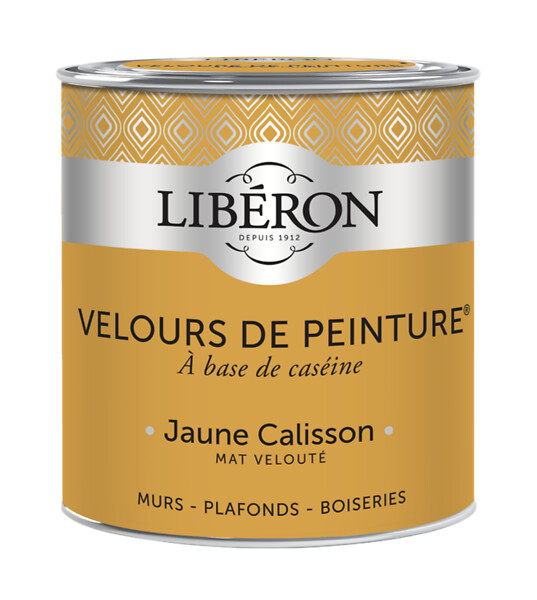 LIBERON - Velours de peinture - Caséine - Jaune Calisson - Mat - 0,5L - large