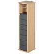 HOMCOM - Support papier toilette - porte-papier toilette - armoire pour papier toilette - 2 niveaux + sortie papier MDF gris bambou - vignette