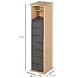 HOMCOM - Support papier toilette - porte-papier toilette - armoire pour papier toilette - 2 niveaux + sortie papier MDF gris bambou - vignette