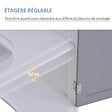 KLEANKIN - Meuble salle de bain - meuble sous-vasque - placard 2 portes avec étagère - dim. 60L x 30l x 60H cm - MDF gris blanc - vignette