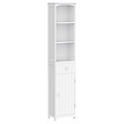HOMCOM - Meuble colonne de salle de bain moderne 34L x 24l x 170H cm blanc - vignette