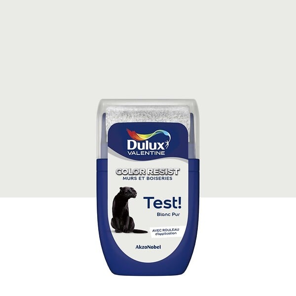 DULUX VALENTINE - Testeur Dulux Valentine Color Resist Mur et Boiserie Blanc Pur 0,03L - large