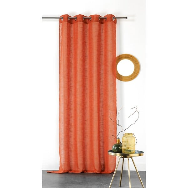 LINDER - Voilage oeillets Julie saumon 140x240 - large