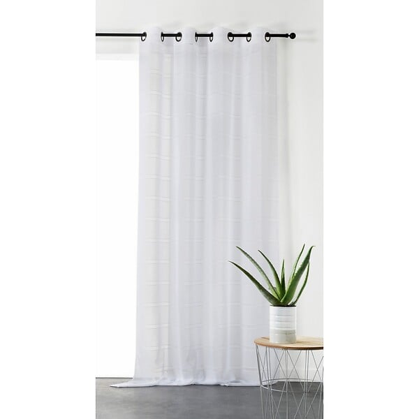 LINDER - Voilage oeillets Cordelette blanc 140x250 - large