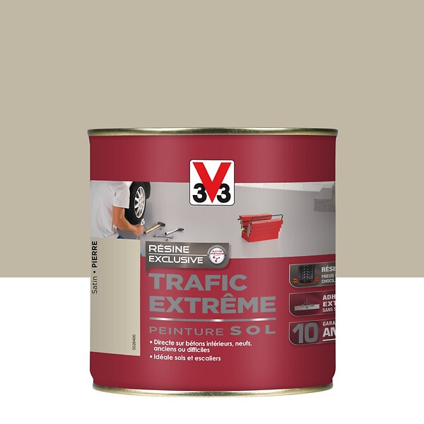 V33 PEINTURE - Peinture sol Trafic Extrême satin pierre 0.5 L - large