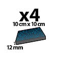 MOTTEZ - Lot de 4 patins carré anti-vibration MOTTEZ - vignette