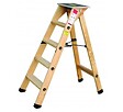 OUTIFRANCE - Escabeau Bois Professionnel 4 Marches + Tablette - vignette