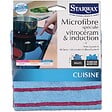 STARWAX - Chiffon microfibre bifaces vitrocéramique induction Bleu - vignette