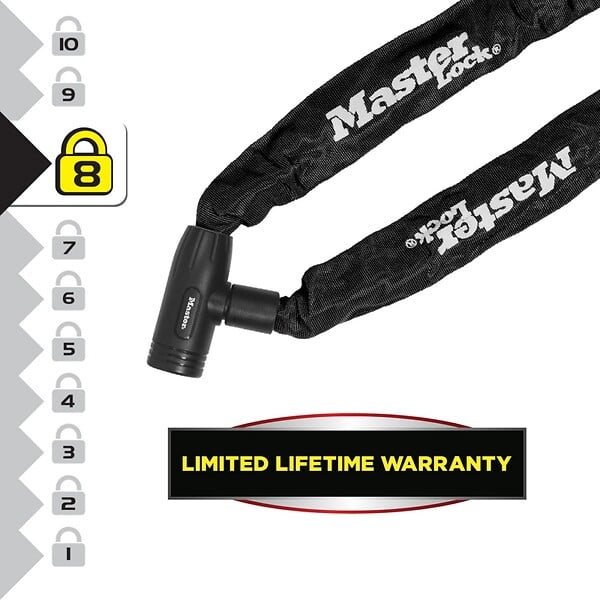 MASTER LOCK - Chaîne antivol en acier cémenté serrure à clé 8391EURDPRO - large
