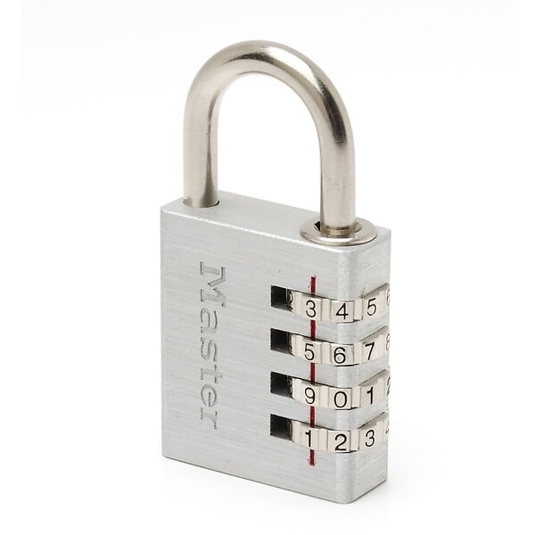 MASTER LOCK - Cadenas à Combinaison Programmable en Aluminium, gris, 4 x 7,8 x 1,5cm - large