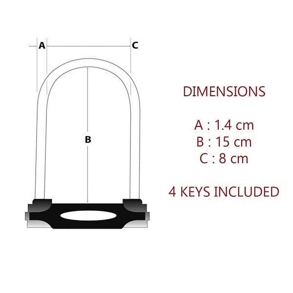 MASTER LOCK - Mini antivol U en acier 8278EURDPRO - large