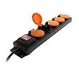 ZENITECH - Bloc prises étanche 5x 16A IP44 + interrupteur - Noir - vignette