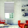 MADECO - Store enrouleur jour/nuit tissu - Blanc/Noir - L64-60xH250cm - vignette