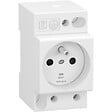 SCHNEIDER ELECTRIC - Prise de courant 2P+T 16A - Rail DIN - Blanc - vignette