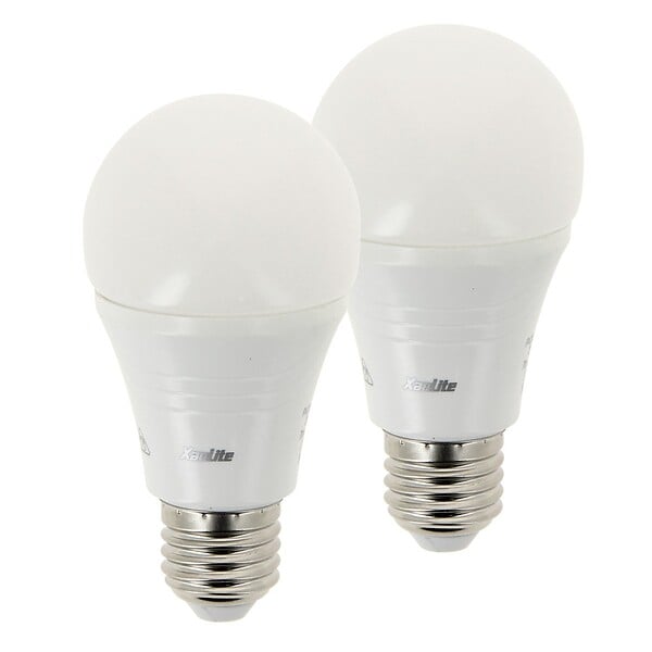 XANLITE - Lot de 2 ampoules LED A60 opaques, culot E27, 11W chacune, équivalent 75W, 1055 lm, blanc neutre, 4000K, classe énergétique A+, durée de vie 15000 h - large
