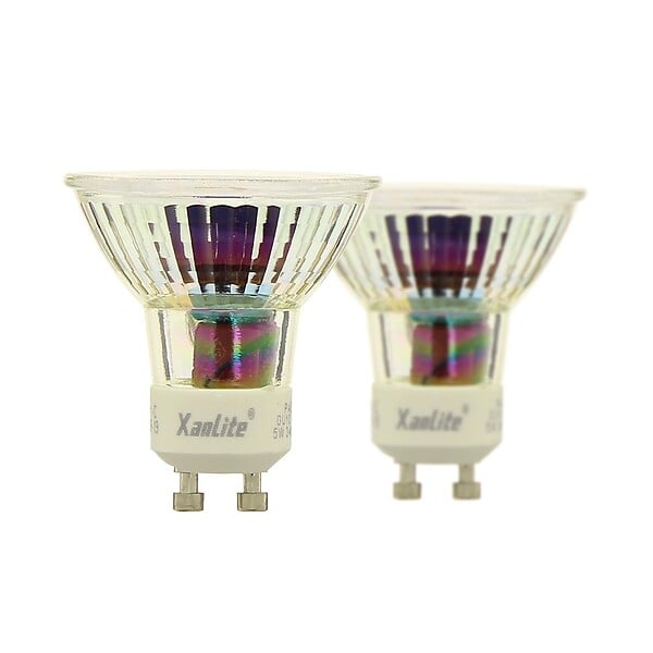 XANLITE - Lot de 2 ampoules SMD LED spot, culot GU10, puissance 5W, équivalent 50W, flux 345 lm, lumière blanc chaud 2700 K, angle 36°, usage intérieur - large