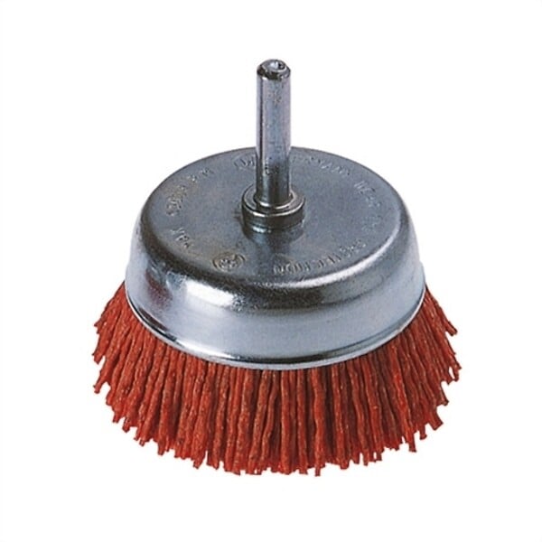 WOLFCRAFT - Brosse nylon rouge - Queue hexagonale 6,35mm - Diam.65mm - large
