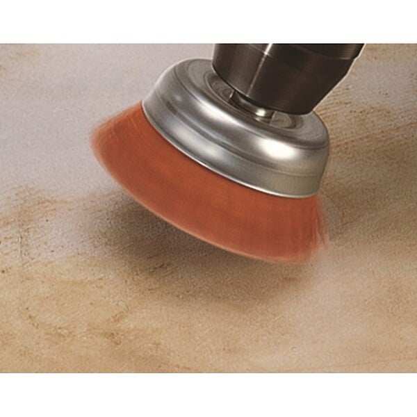 WOLFCRAFT - Brosse nylon rouge - Queue hexagonale 6,35mm - Diam.65mm - large