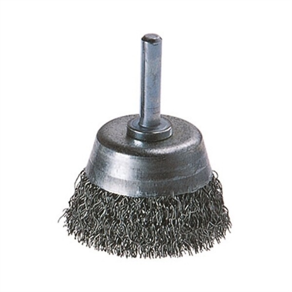 WOLFCRAFT - Brosse à godet métallique - Acier ondulé - D50mm - large