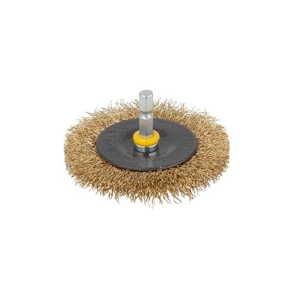 WOLFCRAFT - Brosse circulaire laiton - Diamètre 75mm - Queue hexagonale - large