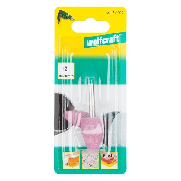WOLFCRAFT - Meule conique céramique Oxyde d'aluminium Tige 6mm - large