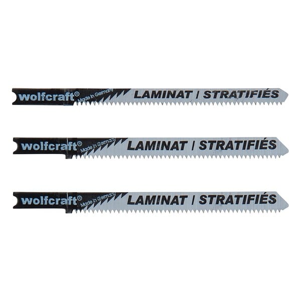 WOLFCRAFT - Lot de 3 lames de scie sauteuse acier HCS - queue en U - large