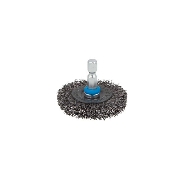 WOLFCRAFT - Brosse métallique circulaire - Queue hex. 6,35mm - D50x8 - large