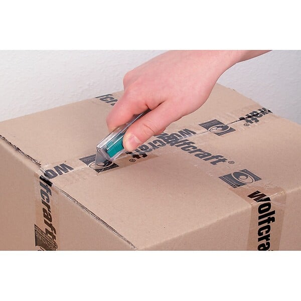 WOLFCRAFT - Couteau sécurité lame trapèze plastique - rétraction auto - large