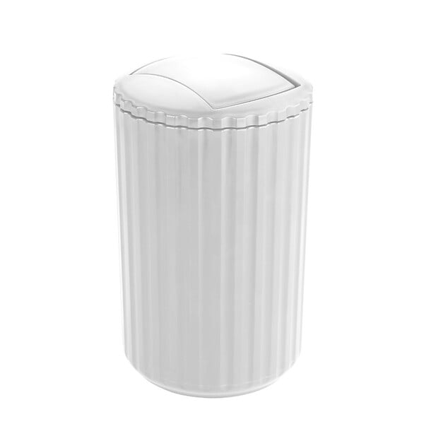 WENKO - Poubelle compacte 3L - Plastique - Minas - Blanc - large