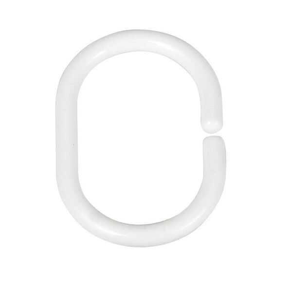 WENKO - Anneaux de rideau de douxhe plastique blanc - large