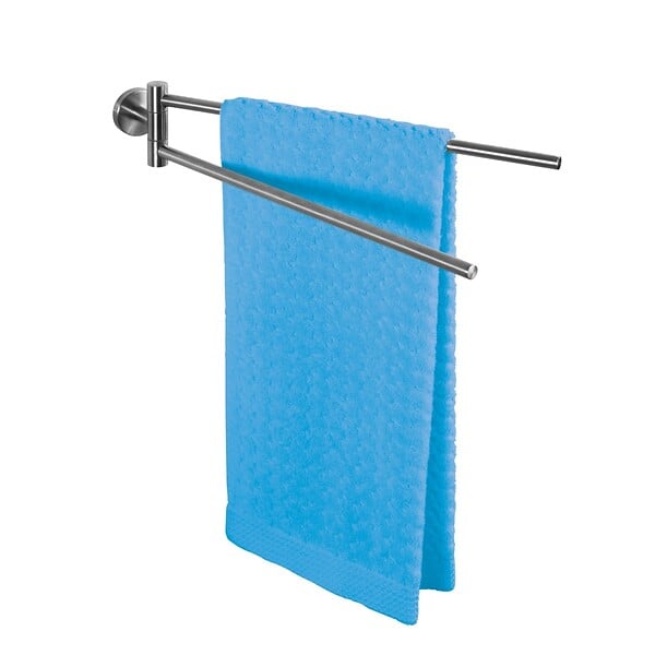 WENKO - Porte-serviettes mural acier inoxydable Bosio Argent 2 bras - large