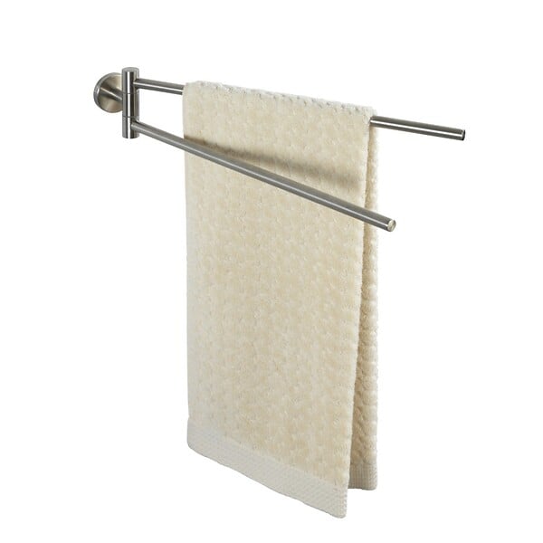 WENKO - Porte-serviettes mural acier inoxydable Bosio Argent 2 bras - large